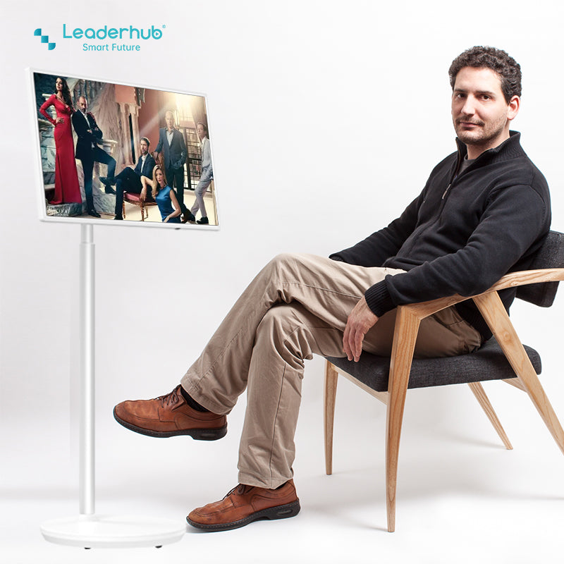 Leaderhub stand by me Android OS 32 inch smart screen tv with portable stand
