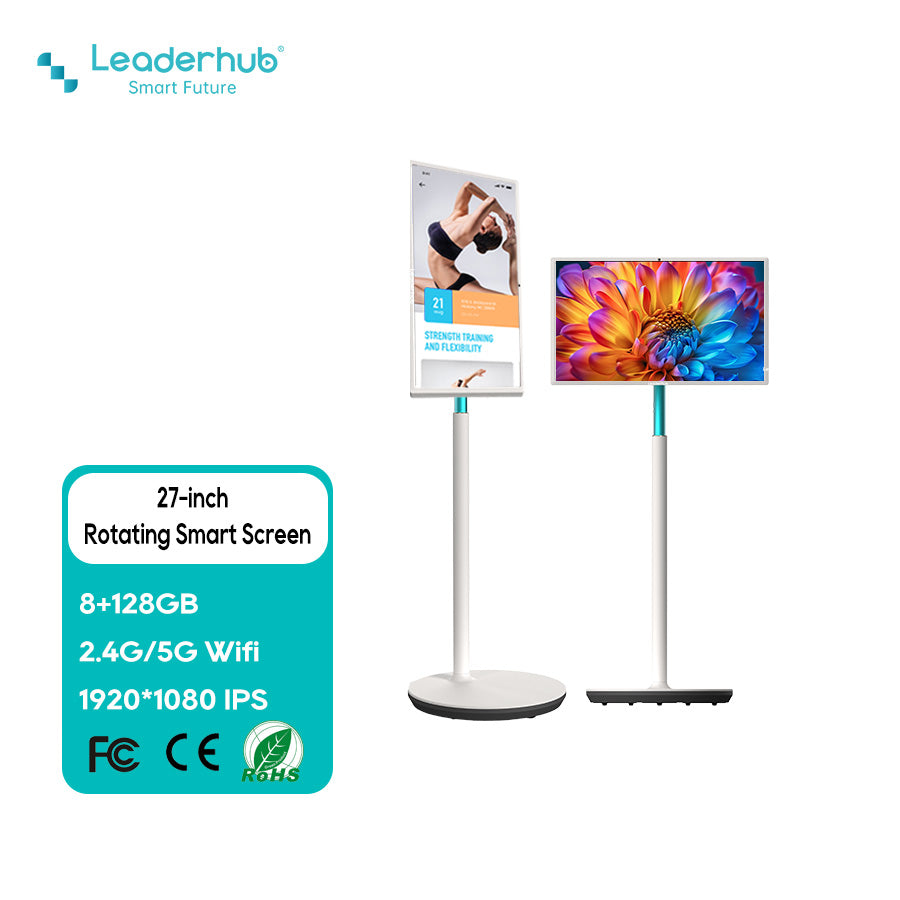 Leaderhub stand by me smart touch screen Android OS 27 inch smart tv portable stand 180 rotation